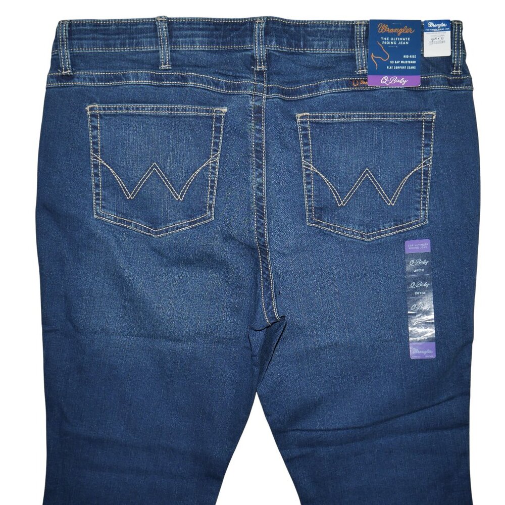Wrangler Q-Baby Boot Cut Jeans Women's Plus Size 24W x 32 Dark Wash NWT - Picture 13 of 13